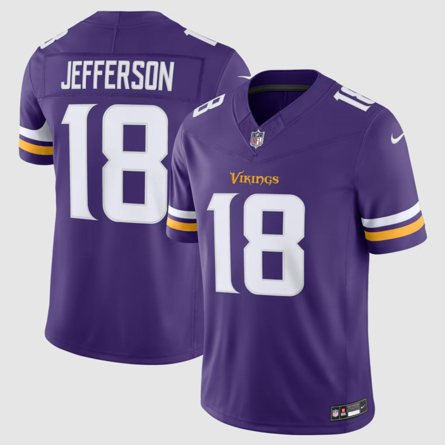 Men's Minnesota Vikings #18 Justin Jefferson Nike Purple F.U.S.E. Vapor Limited Jersey