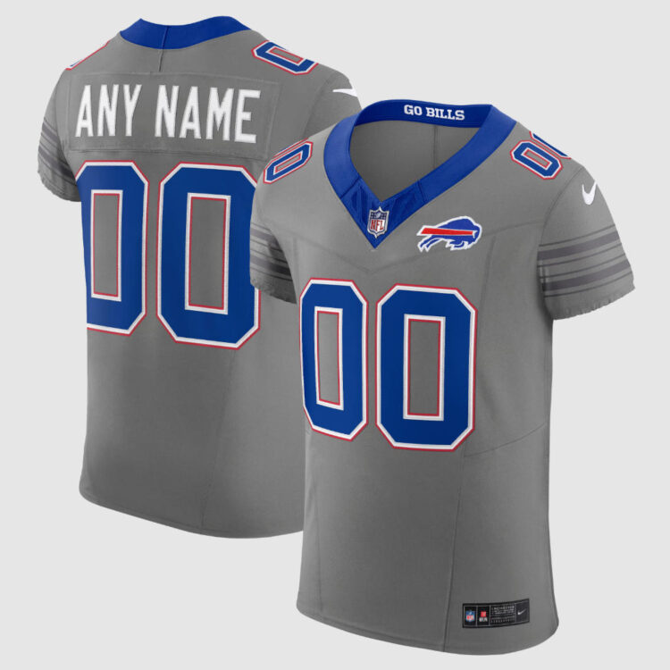 Custom Men/Women/Youth Buffalo Bills Gray Nickel City Vapor F.U.S.E. Limited Stitched Jersey