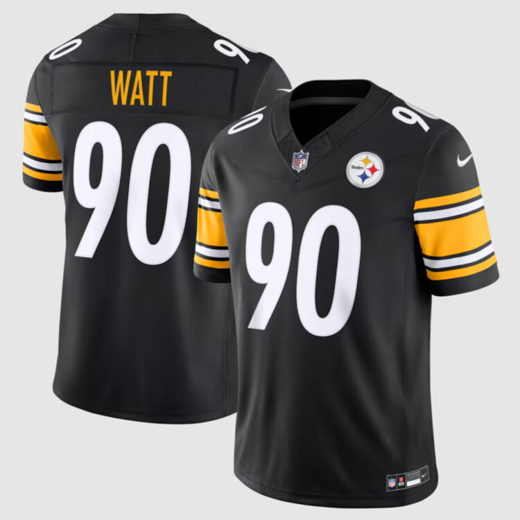 Men's Pittsburgh Steelers #90 T. J. Watt Nike Black F.U.S.E. Vapor Limited Jersey