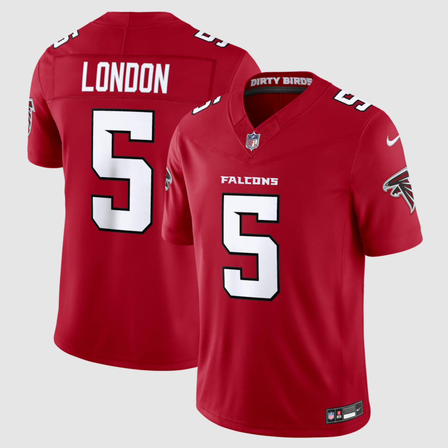 Men's Atlanta Falcons #5 Drake London Nike 2026 Red Alternate Vapor F.U.S.E. Limited Jersey