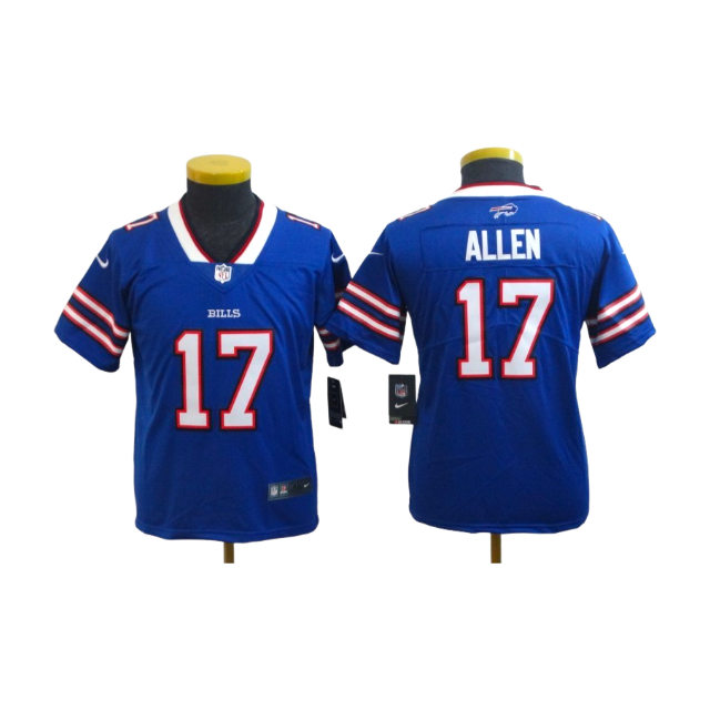 Youth Bills #17 Josh Allen Stitched Jerseys