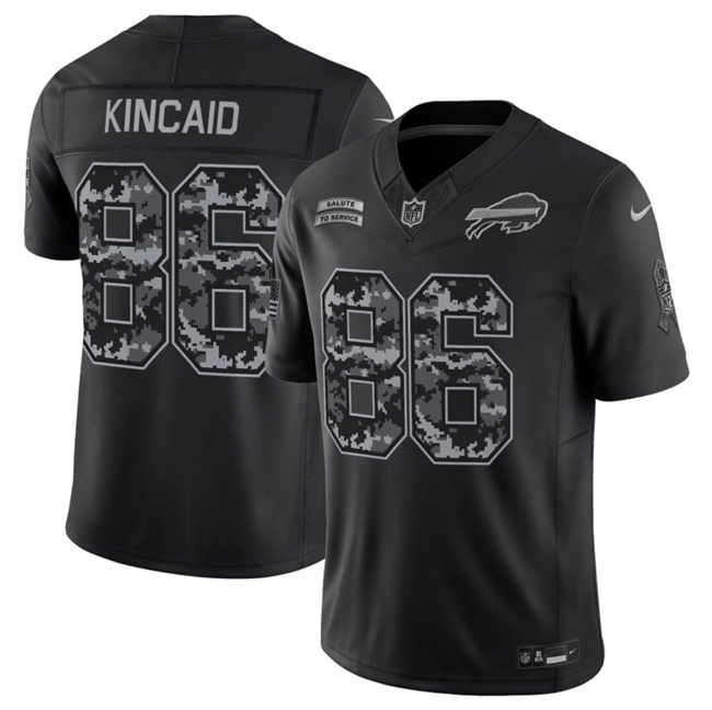 Men's Buffalo Bills #86 Dalton Kincaid 2026 Salute to Service Limited Stitched Black Jersey