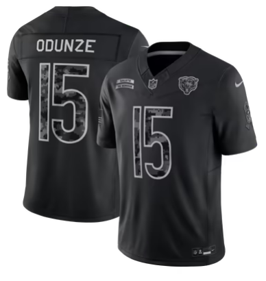 Men's Chicago Bears #15 Rome Odunze 2026 Salute to Service Limited Stitched Black Jersey