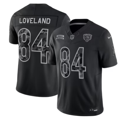 Men's Chicago Bears #84 Colston Loveland 2026 Salute to Service Limited Stitched Black Jersey