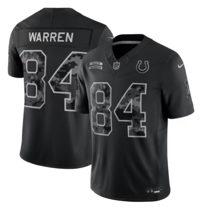 Men's Indianapolis Colts #84 Tyler Warren 2026 Salute to Service Limited Stitched Black Jersey