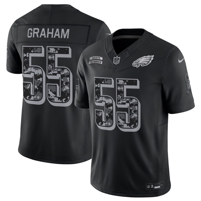 Men's Philadelphia Eagles #55 Brandon Graham 2026 Salute to Service Black Limited Stitched Jersey