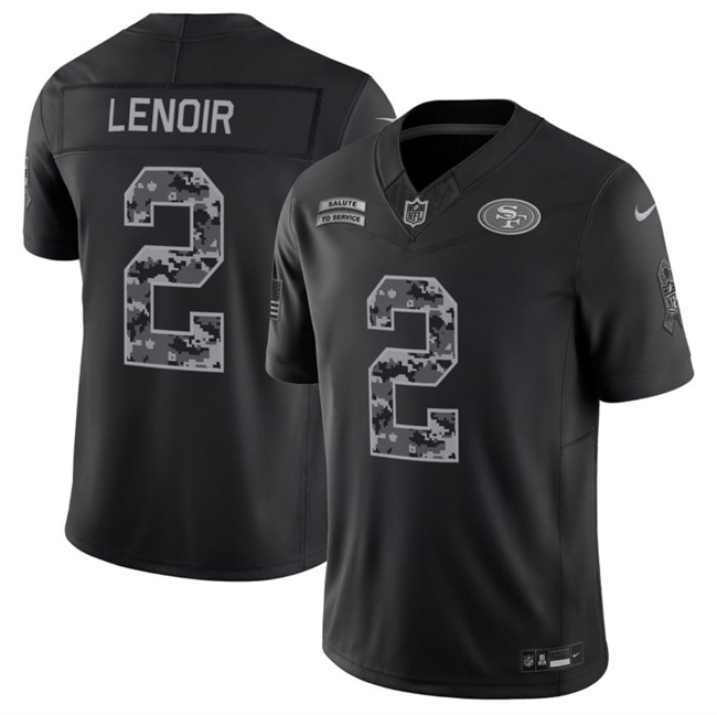 Men's San Francisco 49ers #2 Deommodore Lenoir 2026 Salute to Service Black Limited Stitched Jersey