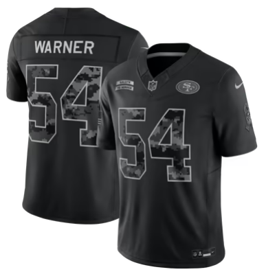 Men's San Francisco 49ers #54 Fred Warner 2026 Salute to Service Black Limited Stitched Jersey