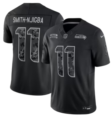 Men's Seattle Seahawks #11 Jaxon Smith-Njigba 2026 Salute to Service Black Limited Stitched Jersey