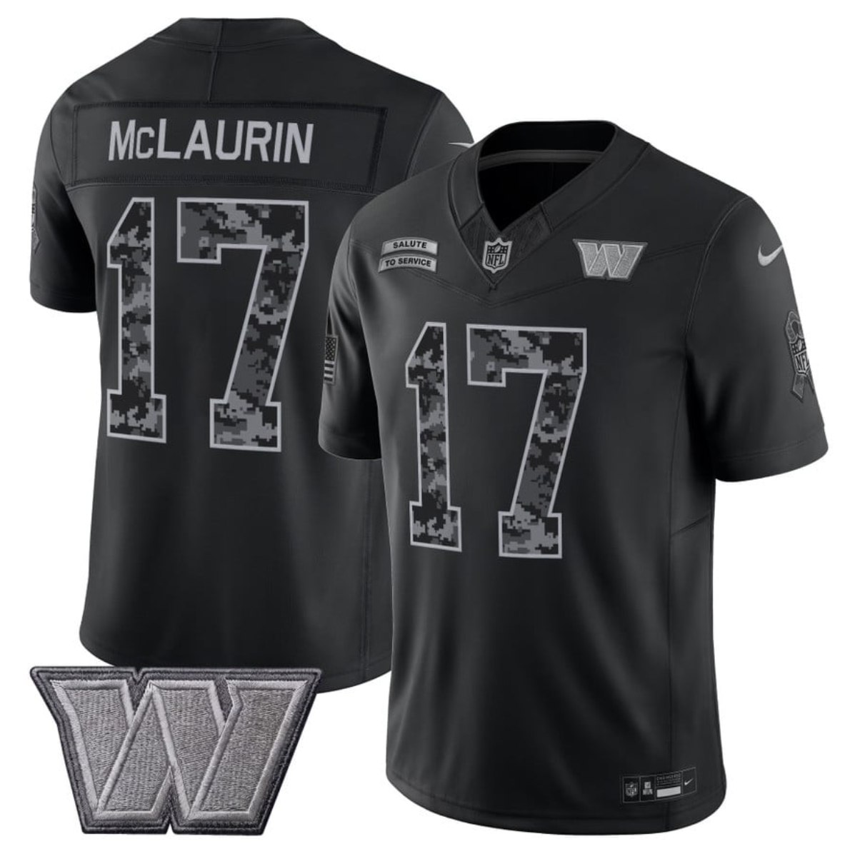 Men's Washington Commanders #17 Terry McLaurin 2026 Salute to Service Black Limited Stitched Jersey
