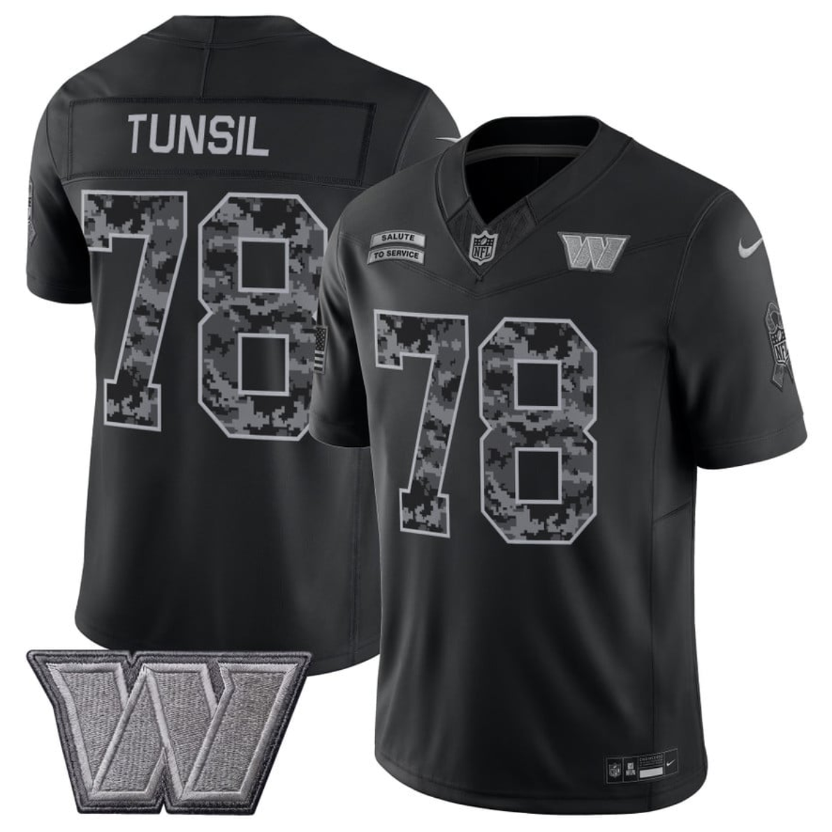 Men's Washington Commanders #78 Laremy Tunsil 2026 Salute to Service Black Limited Stitched Jersey